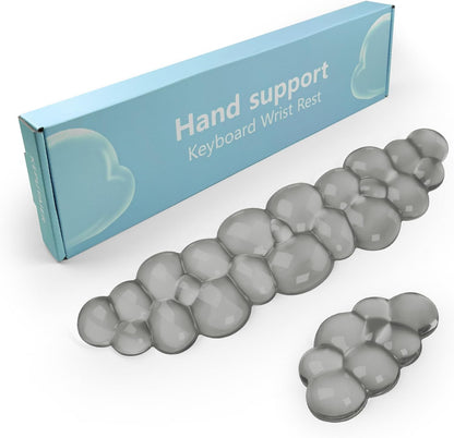 Gel Cloud Keyboard and Mouse Wrist Rest, Cute Wrist Support and Arm Support Keyboard Rest for Keyboard and Mouse Typing Pain Relief，Suitable for Office/Computer/Laptop/Gaming (Gray)