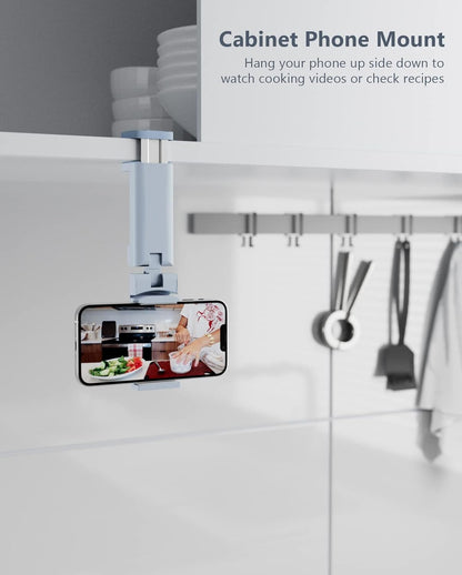 MiiKARE Airplane Travel Essentials Phone Holder, Universal Handsfree Phone Mount for Flying with 360 Degree Rotation, Accessory for Airplane, Travel Must Haves Phone Stand for Desk-Pink&Blue