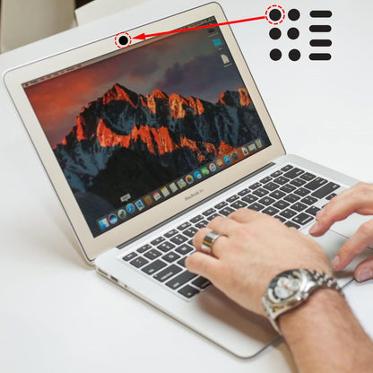 Universal Webcam Covers - Privacy Protection Accessory, No Residue Application, Safe Screen Closure - Dots and Bars, 20 Pieces - Black