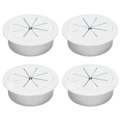 Desk Grommet 2" (50 mm), Desk Hole Cover for Cables White, Cable Grommet ABS Plastic, Desk Hole Grommet for Office and Home Table Cable, Detachable & Flexible Cable Cord Organizer-4 Pcs