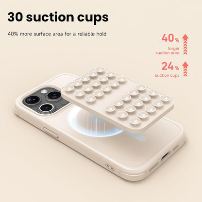 Patented Magnetic Sticky Phone Suction Grip Mount for MagSafe Case,Magnet Silicone Portable Stand Holder for iPhone 16/15/14/13/12 Series and Android, Hands-Free Selfies and Videos,Starlight