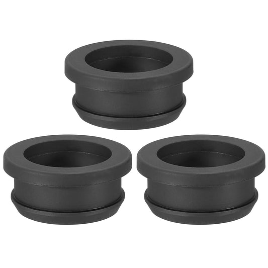 PATIKIL 30mm / 1-3/16 Inch Drill Hole,1 Inch ID Rubber Grommets, 3Pcs Top Hat Grommet for Wiring Eyelet Ring Gasket Automotive Firewall Cable Hole Plugs Wires Protection, Black