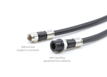 THE CIMPLE CO Coaxial F (F81) Weather Seal Boot - for Coax Ground Blocks, splitters, or Other F Connectors - Creates a Water Tight Seal (Grommet) - (100 Pack)