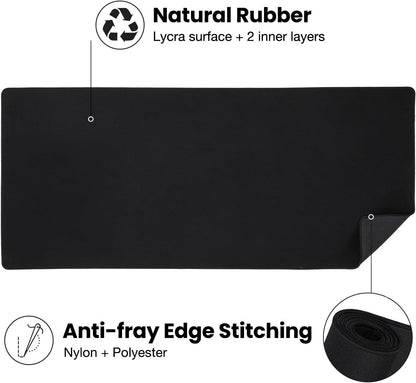 ALOANES Large Gaming Mouse Pad with Non-Slip Rubber Base,Stitched Edge,Desk mat for Laptop,Computer & PC, Wristing Pad for Gamer,Office & Home,Classic Black XL 27.6''x 11.8''x 0.12''