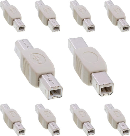 Cmple - [10 Pack USB B to B Adapter USB 2.0 Male to Male Coupler Plug to Plug Connector Converter for Printer Scanner HDD External Hard Drive