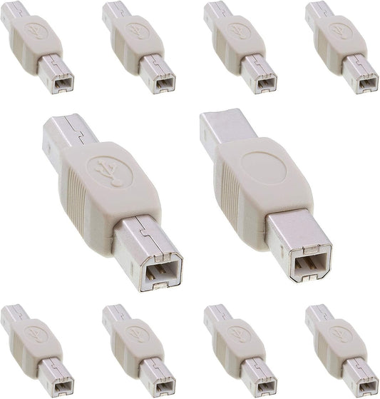 Cmple - [10 Pack USB B to B Adapter USB 2.0 Male to Male Coupler Plug to Plug Connector Converter for Printer Scanner HDD External Hard Drive