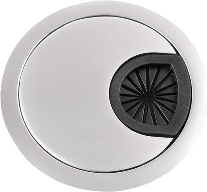 Desk Grommet for Wire Organizer,PC Computer Desk Plastic Grommet Cord, Tidy Cable Hole Cover Organizers,2 Pack (53mm, Silver)