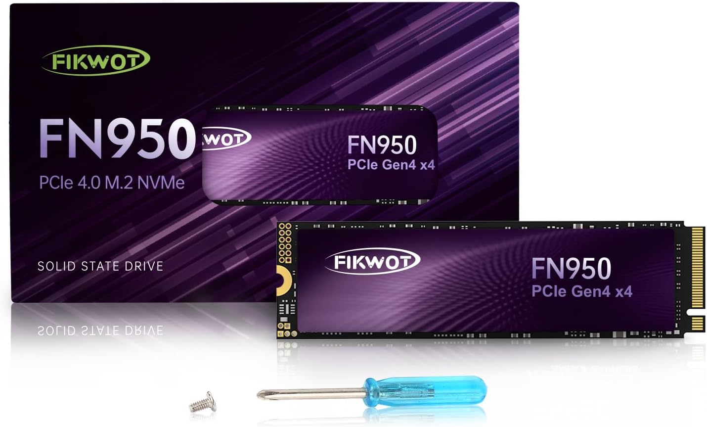 FN950 1TB NVMe SSD M.2 2280 PCIe Gen4x4, Up to 5000MB/s, Internal Solid State Drive, Configure SLC Cache, Storage and Memory Expansion for PS5 Laptop Desktop
