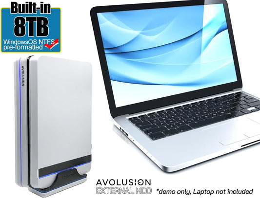 Avolusion PRO-X Series USB 3.0 External Hard Drive for WindowsOS Desktop PC/Laptop (White) - (8TB) (Renewed)