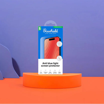 Ocushield Screen Protector for iPhone 17 Pro Max – Blue Light Tempered Glass, Blue Light Filter, 95% Transparency, Bubble-Free Install, Scratch-Resistant, Case Friendly