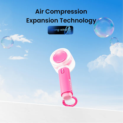 AIRMATE Portable Handheld Fan, 5 Wind Speed Adjustable, 3000mAh Battery Rechargeable, Durable Motor, 13000RPM Super Powerful Wind, Personal Turbo Hand Held Mini fan for Makeup/Travel/Outdoor (Pink)