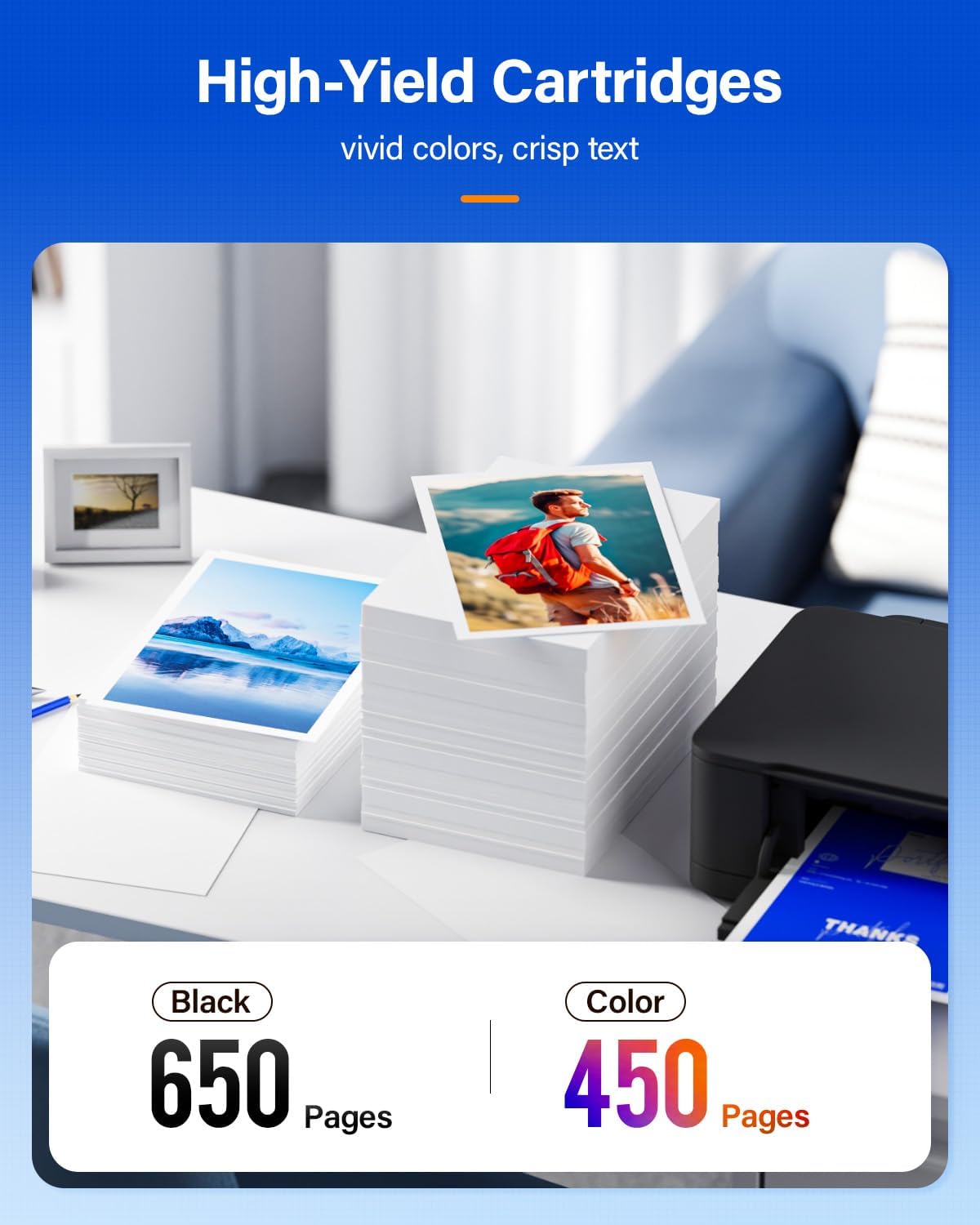 275XL 276XL Ink Cartridge 2-Pack Replacement for Canon PG-275XL CL-276XL 275 276 Ink Cartridges Combo Compatible PIXMA TS3520 TS3522 TS3500 TR4720 TR4722 TR4700 Printer Inkjet All-in-one Color Black