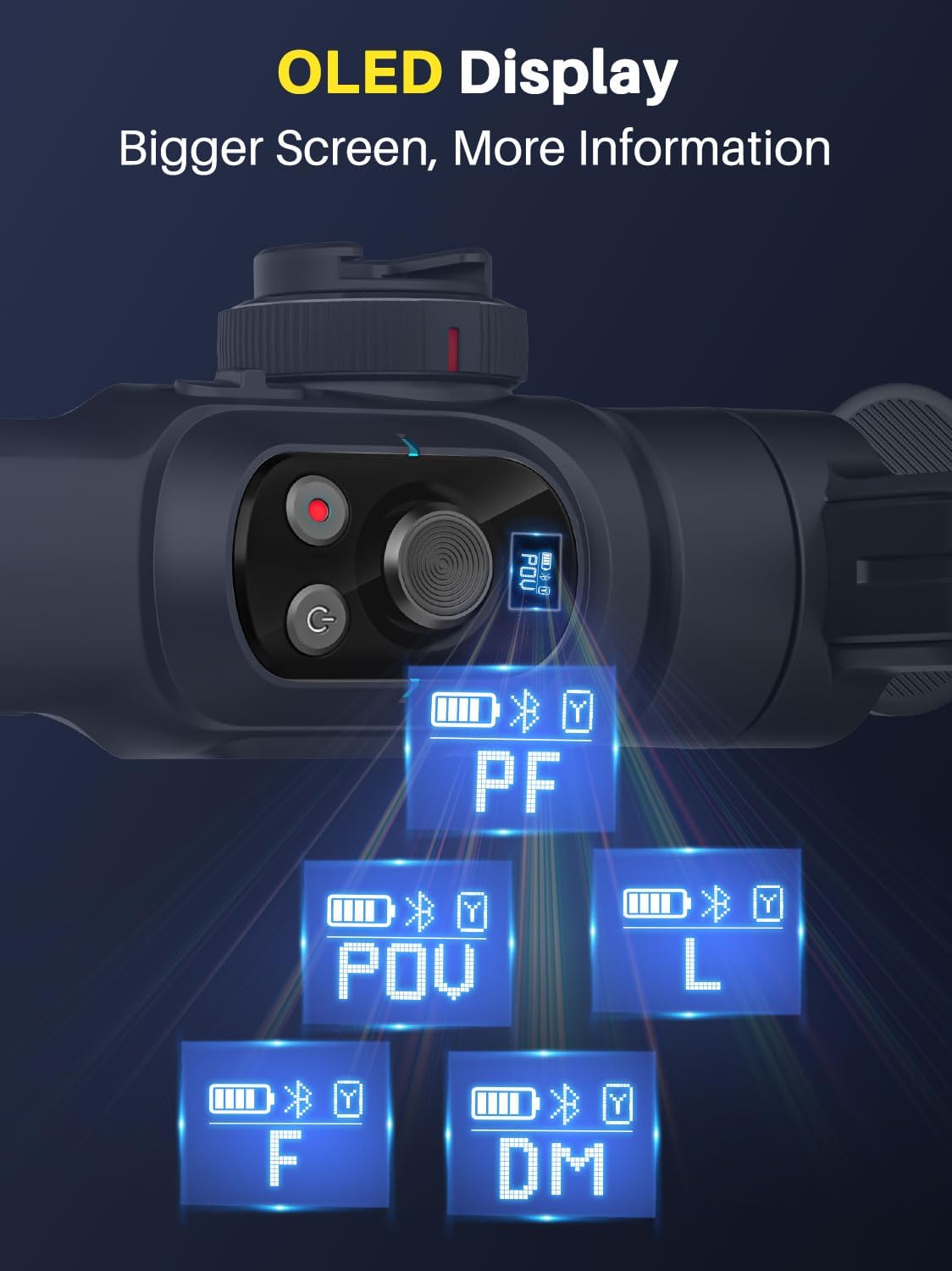 S2 Mic Smartphone Gimbal Stabilizer w/Wireless Lavalier Microphone, Built-in 18cm Extension Rod & Fill Light, Professional 3-Axis Gimbal for iPhone & Android for Video Recording