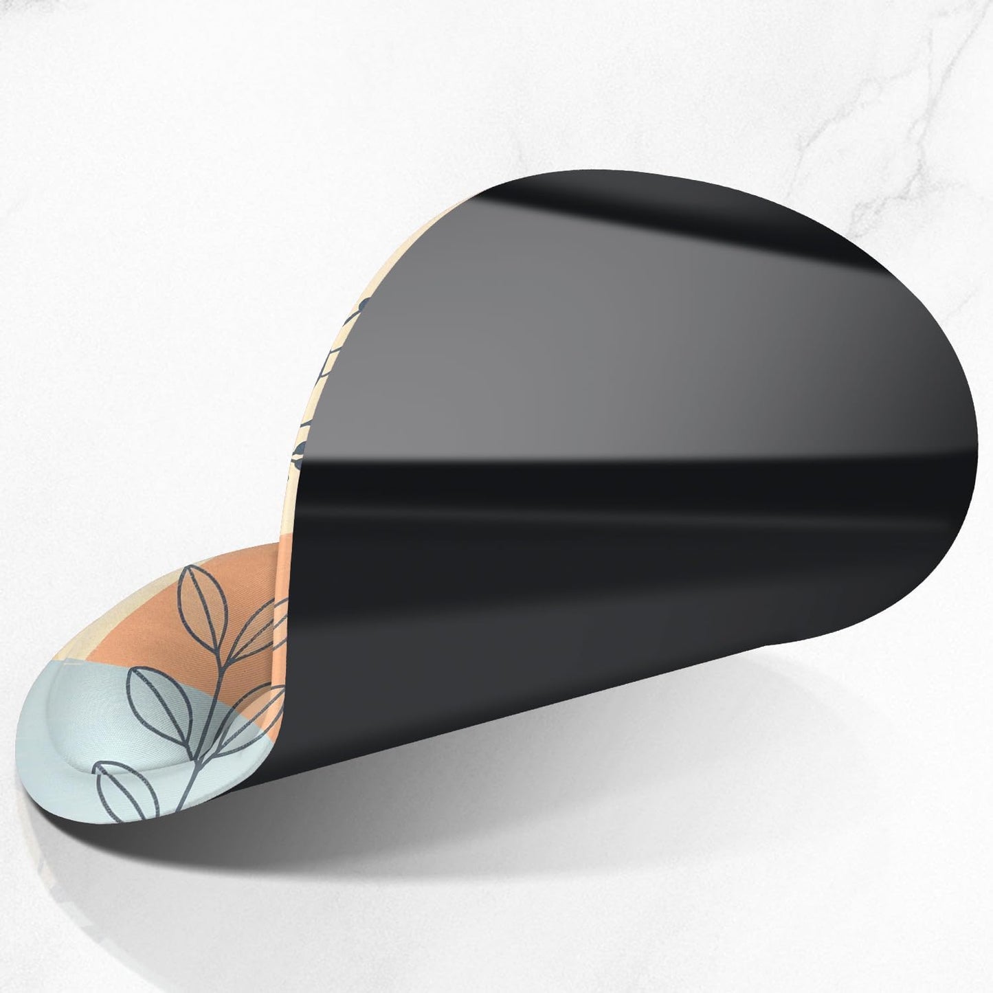 ITNRSIIET Ergonomic Mouse Pad with Comfort Gel Wrist Rest, Non-Slip PU Base, Smooth Textured Surface, Reduces Hand Fatigue & Wrist Pain, 8.7 x 7.2 Inch for Office Gaming Home, VividFoliage