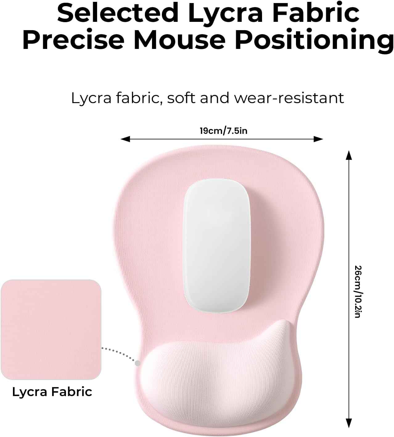 EooCoo Gel Wrist Rest Mouse Pad Ergonomic Middle Concave Design, Relieve Wrist Pain Mousepad, Non-Slip Base for Laptop, Computer, Office Decor for Women, Carpal Tunnel Syndrome