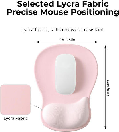 EooCoo Gel Wrist Rest Mouse Pad Ergonomic Middle Concave Design, Relieve Wrist Pain Mousepad, Non-Slip Base for Laptop, Computer, Office Decor for Women, Carpal Tunnel Syndrome