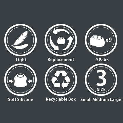 Brandless Earbud Tips Earbuds Replacement Tips Ear Tips Earbuds Eartips Eargels 9 Pairs SML