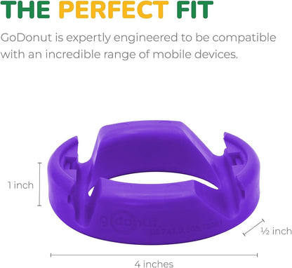 GoDonut – Phone Stand Original – Cell Phone Holder + Tablet Stand Desk Organizer – Compatible with Tablet, iPhone 16 15 14 Pro Max, Android & Most Smartphones - Purple