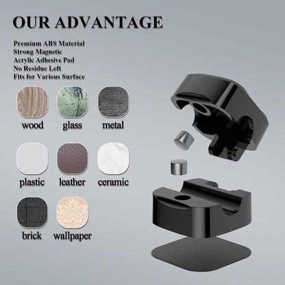 12 Pack Cable Clips, Cord Organizer, Cord Holder for Nightstand, Magnetic Cord Organizer, Strong Adhesive Charging Cable Keeper, Clip Holder