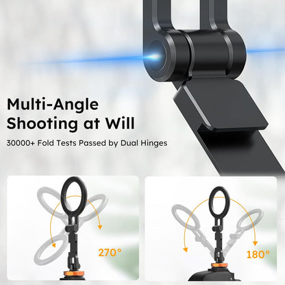 VRIG MG-28 Magnetic Phone Tripod Mount,1/4" Thread Cold Shoe 360° Rotation,for iPhone16 15 14 13 12 Pro All Series,Magnetic Ring Magsafe iPhone Tripod Mount Adapter