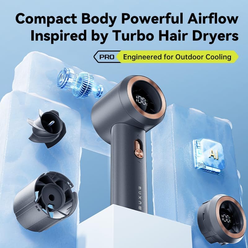 Portable Fan For Travel Mini: Small Pocket Handheld Personal Rechargeable Battery Operated USB High Speed Keeping Cool In Hot Weather Summer Beach For Women (gray)