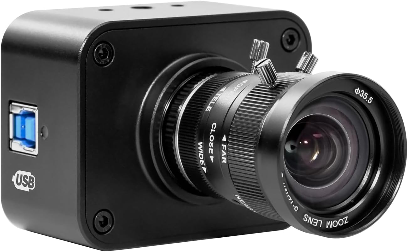 MOKOSE USB Camera 4K,USB3.0 Manual Focus Webcam with 5-12mm Varifocal Lens, IMX678 1/1.8" 8MP Sensor Support YUY2,Web Camera for Desktop Computer Laptop