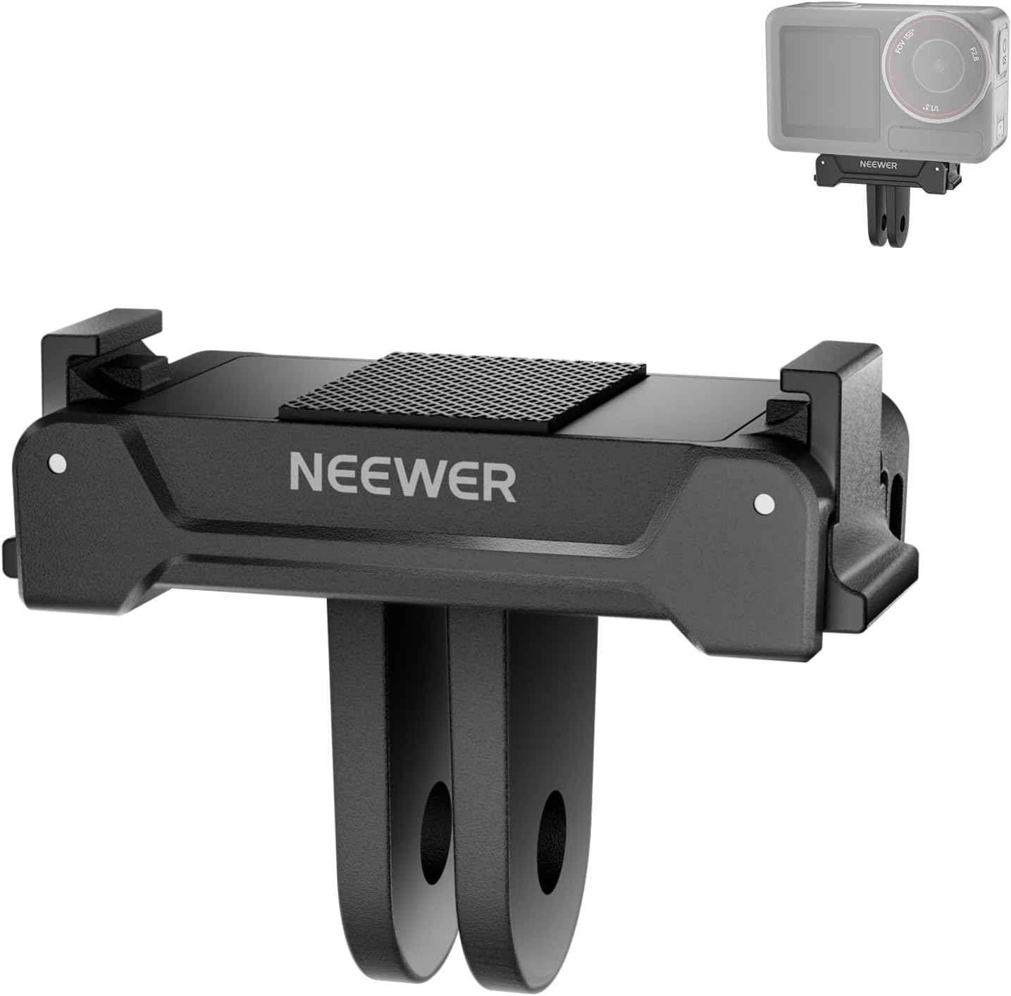 NEEWER Magnetic Mount Adapter Compatible with DJI Osmo Action 5 Pro 4 3, Quick Release Mount Base with Two Prong Connector for Tripods, Selfie Sticks, Vlogging Accessories, GP-73