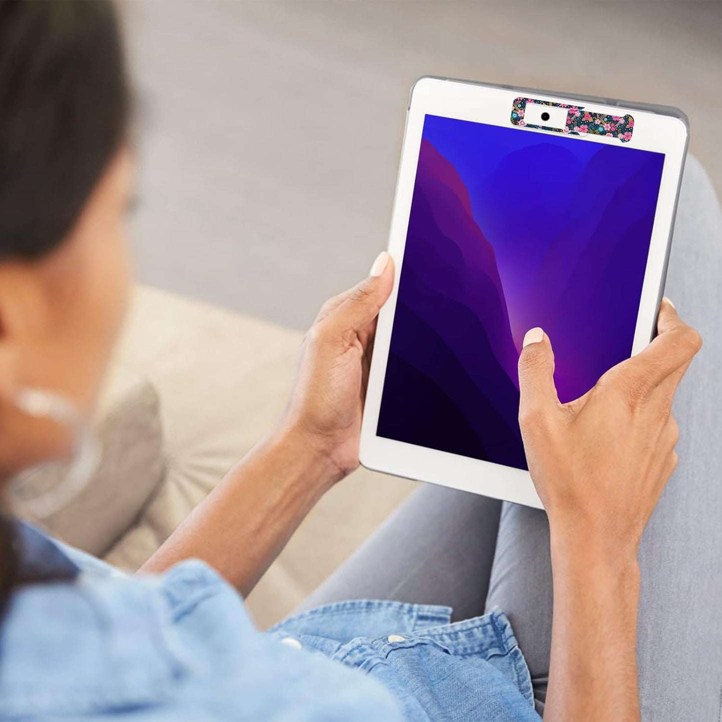 Webcam Cover, 3 Pieces, Laptop Camera Cover, Privacy Shielding Capacity is Twice as Big as The Traditional, Suitable for Computer Mobile Phones, laptops, Tablets and so on (Flower 1)