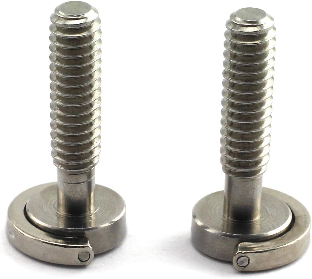 HJ Garden 2pcs 1/4-20 Thread D-Ring Stainless Steel Camera Fixing Screws for Camera Tripod Monopod QR Plate,D Shaft Quick Release Plate Mounting Screw 26mm Length