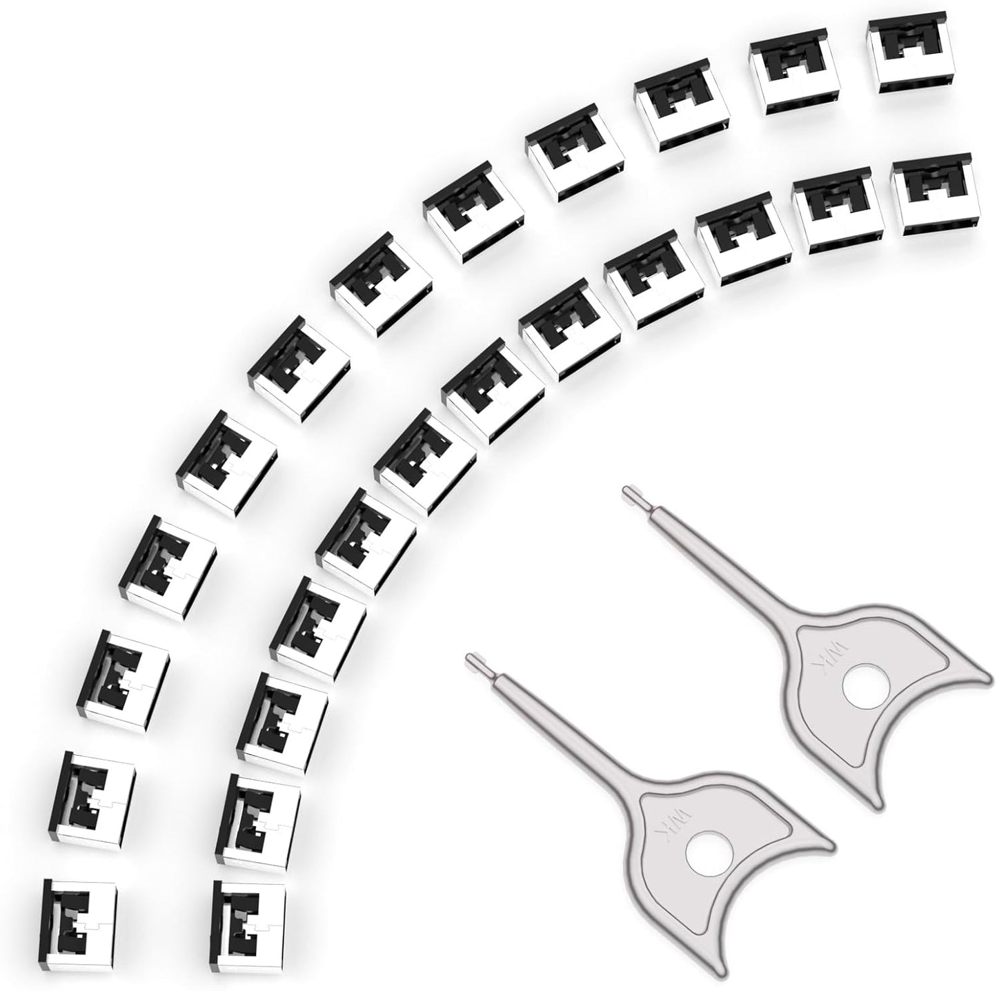 24PCS USB Metal Port Lock Blocker with 2 Keys - Secure USB-A Port Protector for PC/Laptop, Anti-Theft Data Security Lock, Dust & Moisture Proof Cover, Removable Type-A Connector Black