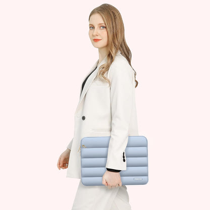 MOSISO 15-15.6 inch Laptop Case, 16 inch Puffy Laptop Sleeve Compatible with MacBook Pro 16, HP Dell ASUS Acer Toshiba Lenovo Notebook Computer, Polyester Horizontal Bag with Small Case, Baby Blue