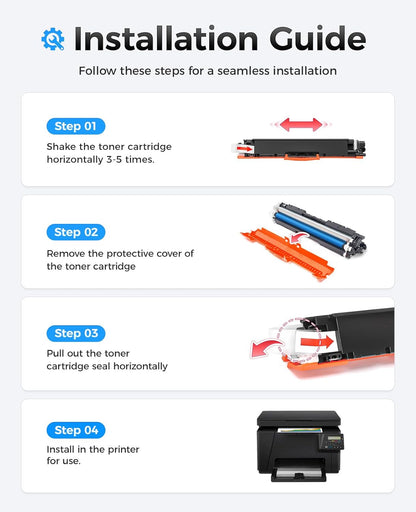 130A Toner Cartridge Set 4-Pack High Yield Replacement for HP 130A CF350A CF351A CF352A CF353A Compatible with HP Color Laserjet Pro MFP M176n M177fw Printer Ink M176 M177 (Black Cyan Yellow Magenta