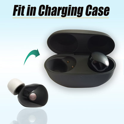 Memory Foam Tips for Sony WF-1000XM5 Replacement Tips for WF-1000XM5 WF-1000XM4 Earbuds Case, 4 Pairs Gray