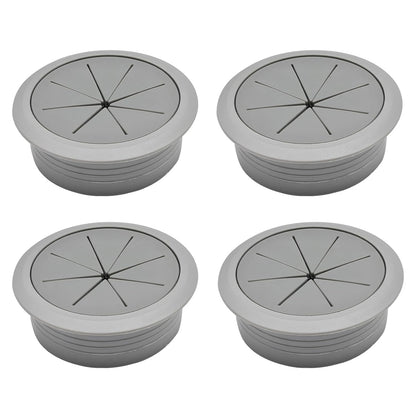 Desk Grommet 2" (50 mm), Desk Hole Cover for Cables Dark Grey, Cable Grommet ABS Plastic, Desk Hole Grommet for Office and Home Table Cable, Detachable & Flexible Cable Cord Organizer-4 Pcs