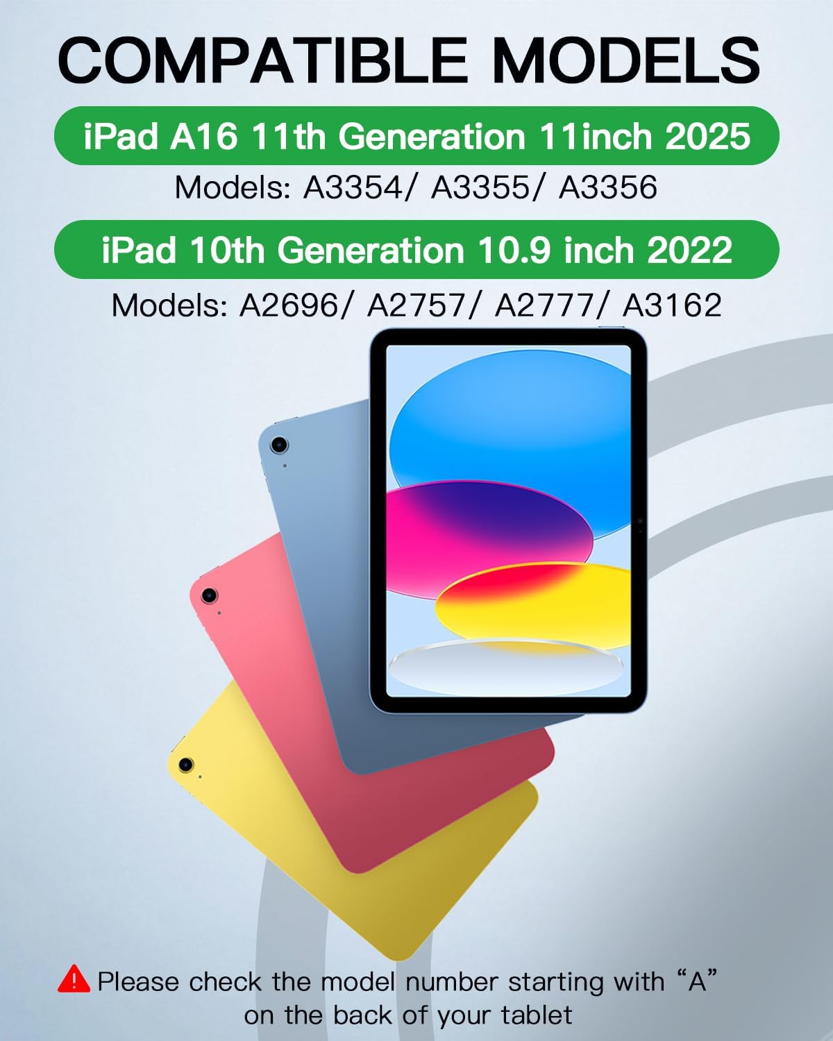 NOKBABO for iPad 11th 10th Generation Case with Keyboard, Magnetic Wireless Detachable Folio case with Pencil Holder, Keyboard for iPad 11th(A16,2025) & ipad 10th Generation(2022) - Black