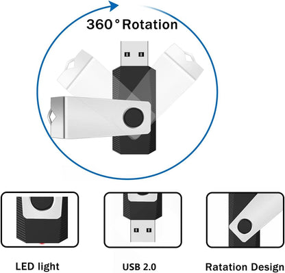 1GB Flash Drives 50 Pack, Wooolken USB 2.0 Thumb Drive with Lanyards Bulk USB Sticks for Weddings,Office, School, Data Storage Backup