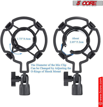 5Core Recordng Microphone Podcast Bundle Condenser w Microphone Arm Desk Mic Stand Computer Gaming Recording Vocals Streaming - RM 7 BLU