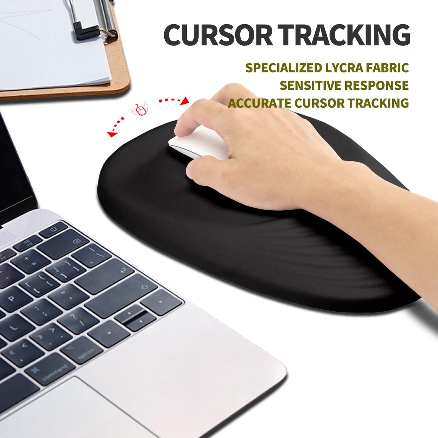 Hokafenle Ergonomic Mouse Pad Wrist Support, Terraced Slope Carpal Tunnel Wrist Pad for Mouse with Unibody Memory Foam, Wrist Rest Pain Relief Mousepad (Dark Night, 11.8x7.9 in)