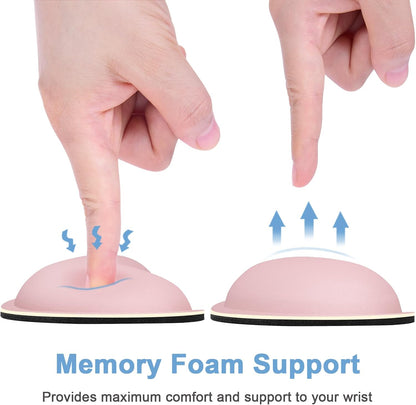 Dapesuom Mouse Wrist Rest, Cute Ergonomic Memory Foam Mouse Wrist for Computer Desk Mats Support, Hand Rest Pad Cushion for Gaming, Office, Laptop, Men, Women, Pain Relief & Easy Typing, Pink
