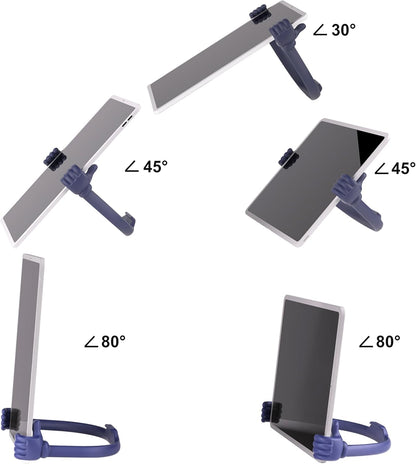 Honsky Thumbs Up 2 Pack Tablet Stands, Compatible with iPad, Samsung Galaxy, iPhone Pro Max, Universal Cute, Blue/Purple