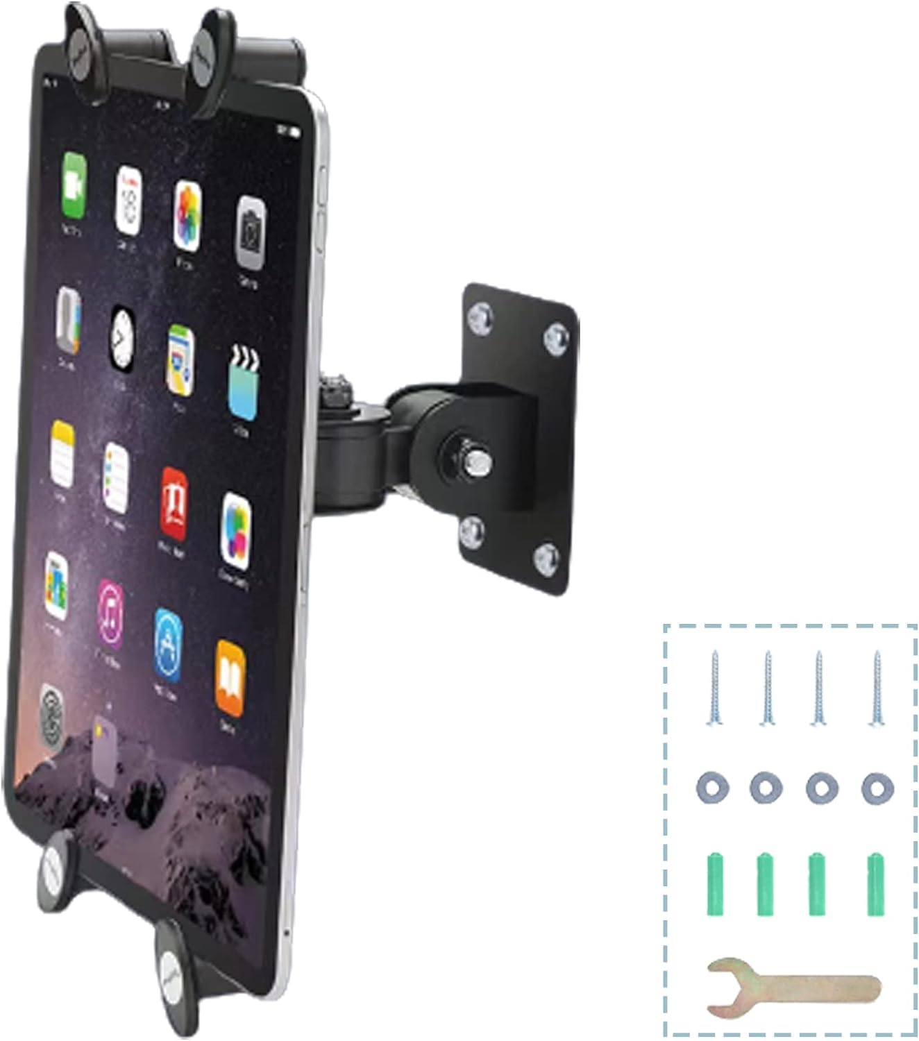 Tablet Wall Mount, Suitable for 7 to 13 inch Tablet PCs, Homes, Classrooms, Medical Places, Business （Black）