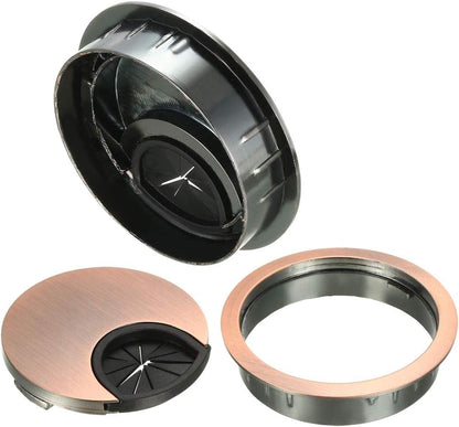 uxcell Cable Hole Cover, 2.1Inch/53mm Zinc Alloy Desk Wire Cord Cable Grommets Hole Cover for Office PC Desk Cable Cord Organizer, 4 Pcs Red Bronze