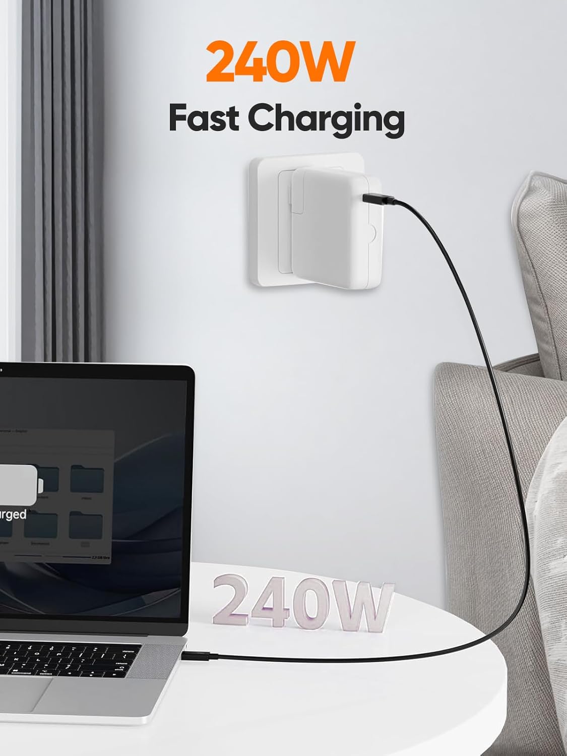 CableCreation 80Gbps USB 4 Cable 3.3FT, 120Gbps Bandwidth, 8K 60Hz Display, 240W Charging, Compatible with Thunderbolt 5,Thunderbolt 4/3, USB4, SSD, MacBook M4 Pro, Dock, eGPU