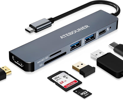 MacBook USB-C Hub Adapter - Multiport Docking Station With HDMI for MacBook Pro and Thunderbolt Devices