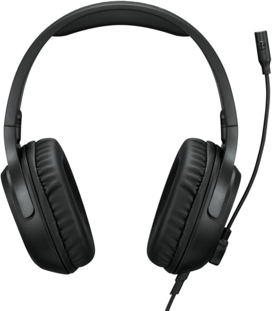 Lenovo H110 Wired Gaming Headset - 3.5mm Connection, Omni-Directional Microphone, Breathable Ear Cups, Built-in Volume Wheel - Black