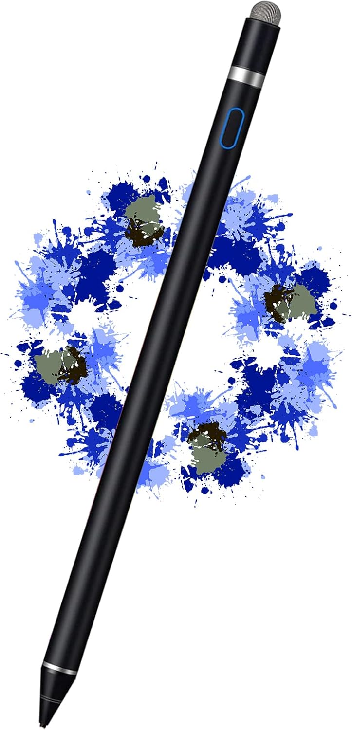 Stylus Pen for iPad, DOGAIN Active Pencil for Touchscreen with Dual Touch Function, Active Digital Fine Point Pen Compatible with Apple iPad/Pro/Air/Mini/iPhone/Samsung//iOS/Android and More - Black
