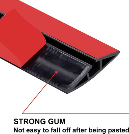 6.5Ft Floor Cord Cover Silicone Cable Protector Easy to Install Wire Organizer and Hider Ideal Extension Cord Cover for Home, Office, Garage (Black-6.5Ft)