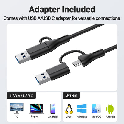 INGA Computer Speakers for Desktop PC, USB Monitor Speaker Bar with Clip-On, Wired Desk Speakers with HD Stereo Loud Sound, Laptop Speaker Mini Sound Bar, Easily Clamps to Monitor