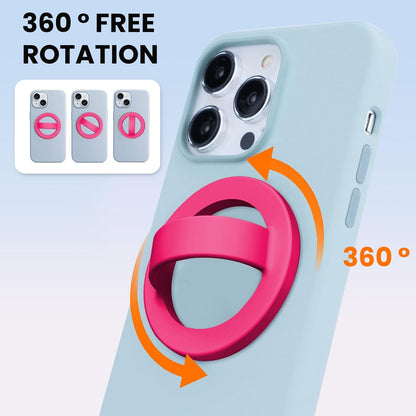 Magnetic Silicone Ring Grip Phone Holder, Loop Grip Phone Holder,Magnetic Phone Loop,Magsafe Phone Grip,Compatible with Magsafe for iPhone 16/15/14/13/12 Series (Pink)