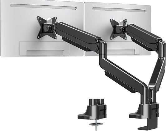 MOUNTUP Dual Monitor Mount fits 22''-42'' Ultrawide Screen, Holds 6.6-33lbs, Dual Monitor Arm Desk Mount, Heavy Duty Gas Spring Monitor Stand for 2 Monitors, Vesa Mount with Clamp/Grommet Base
